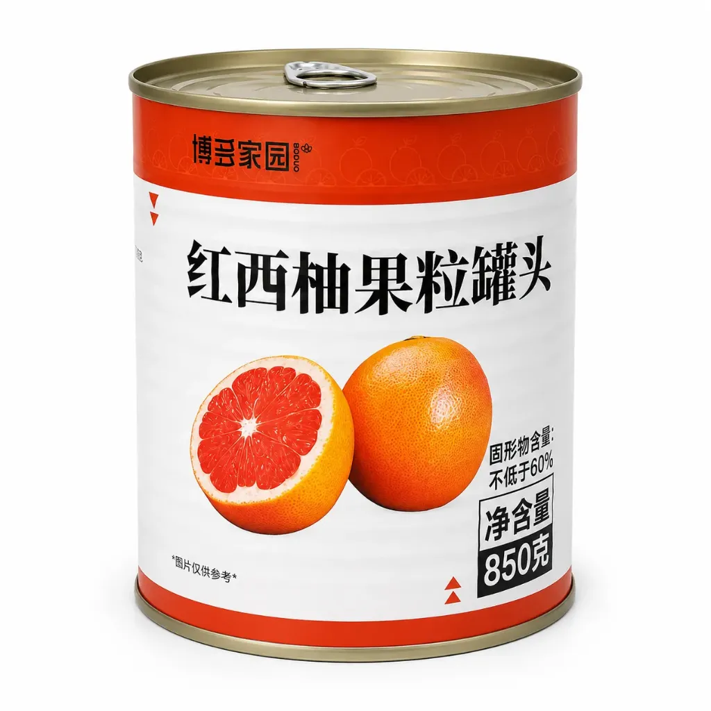 [139100885] CANNED RED GRAPEFRUIT CUBES 红西柚果粒罐头 | 850g x 12 Cans / Carton