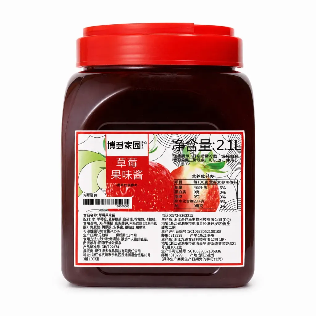 [130300003] STRAWBERRY JAM 草莓果味酱 2.1L（博多家园) | 2.1L x 6 jars / Carton