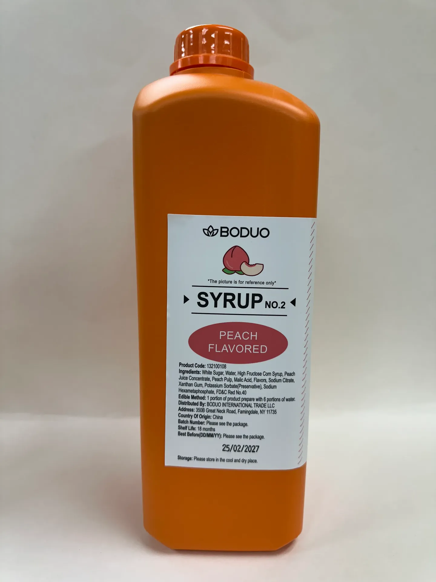 PINK PEACH FLAVORED SYRUP 水蜜桃味糖浆(NY) | 2L x 8 bottles / Carton