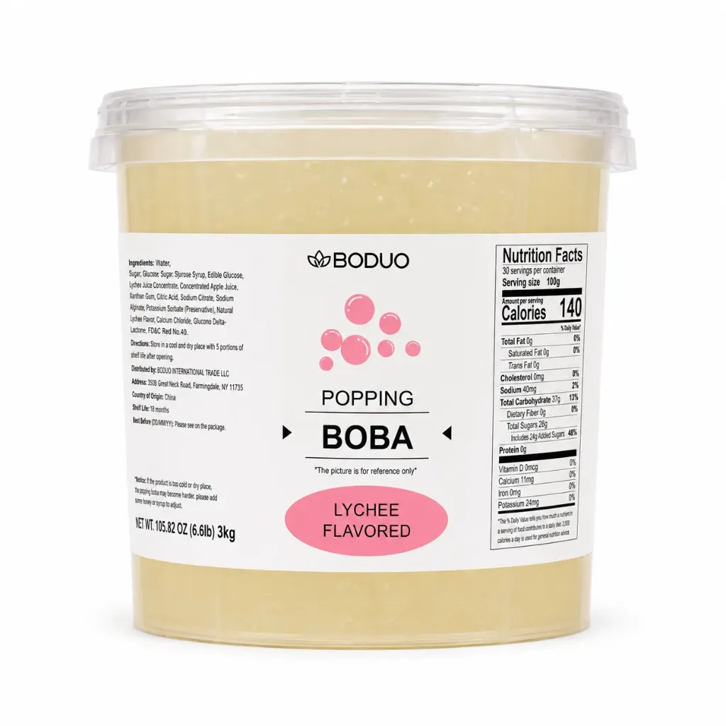 LYCHEE POPPING BUBBLE 荔枝风味爆爆珠(NY) | 3kg x 4 buckets / Carton