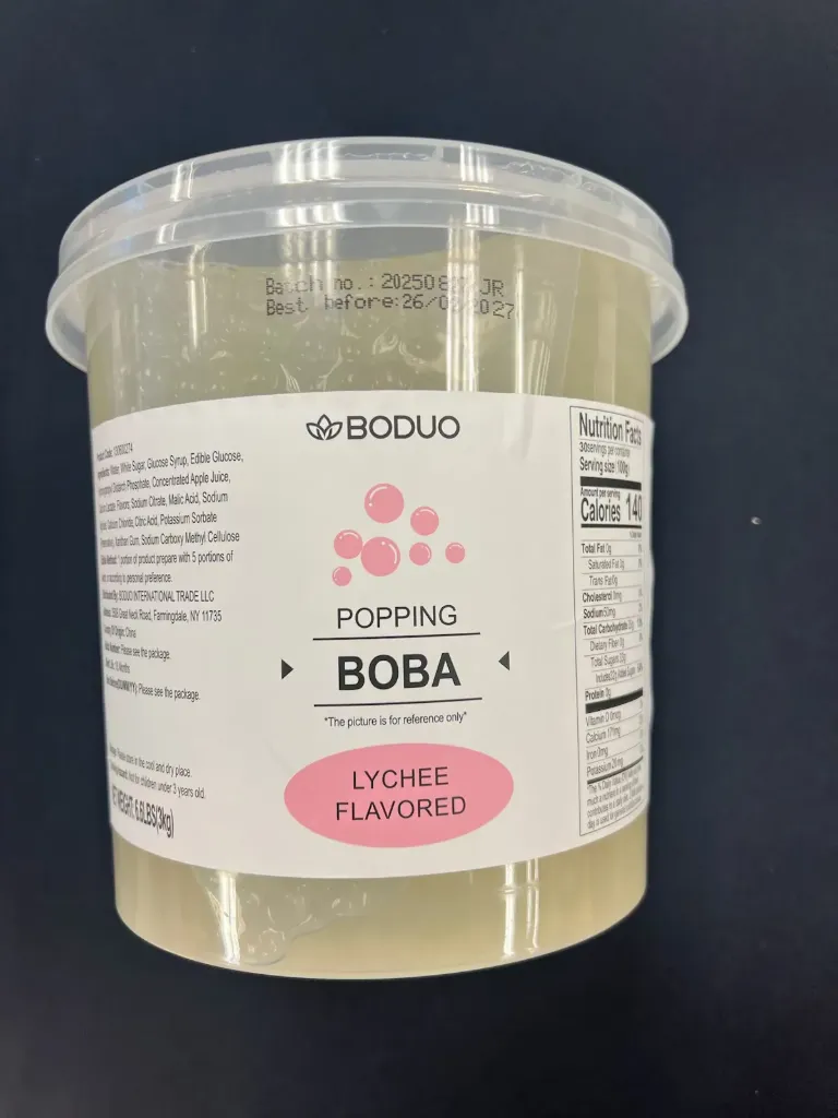 [130600276] LYCHEE POPPING BUBBLE 荔枝风味爆爆珠(NY) | 3kg x 4 buckets / Carton