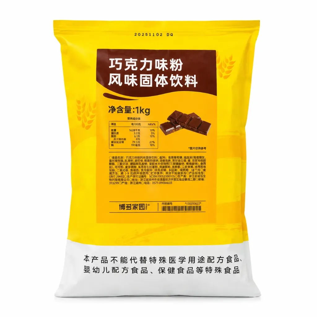 CHOCOLATE FLAVOUR POWDER 巧克力味粉固体饮料 | 1kg x 20 bags / Carton