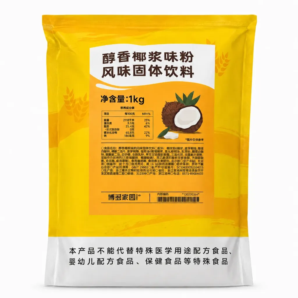 CHUNXIANG COCONUT MILK FLAVORED POWDER 醇香椰浆味固体饮料(博多家园) | 1kg x 20 bags / Carton