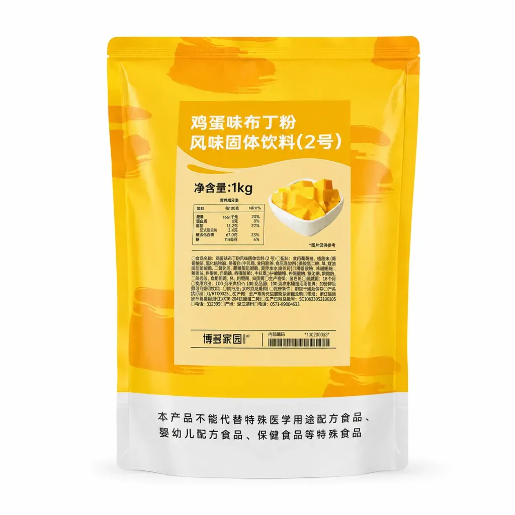 [130200053] EGG FLAVORED PUDDING POWDER NO.2 鸡蛋味布丁粉固体饮料2号 | 1kg x 20 bags / Carton
