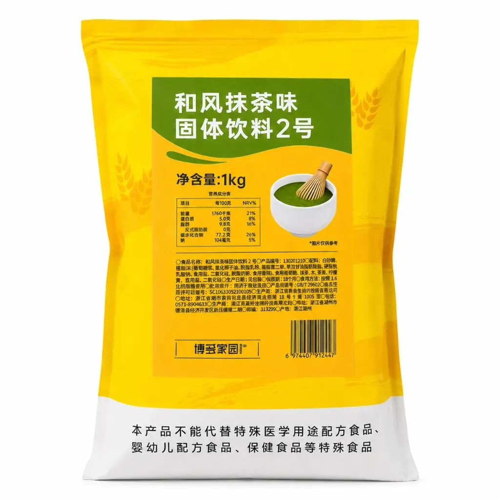 HEFENG MATCHA FLAVORED POWDER 和风抹茶味固体饮料（博多家园) | 1kg x 20 bags / Carton