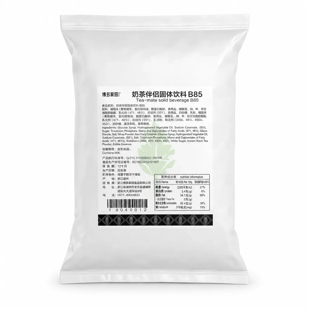 [130400012] NON DAIRY CREAMER B85  奶茶伴侣固体饮料B85（博多家园) | 1kg x 20 bags / Carton