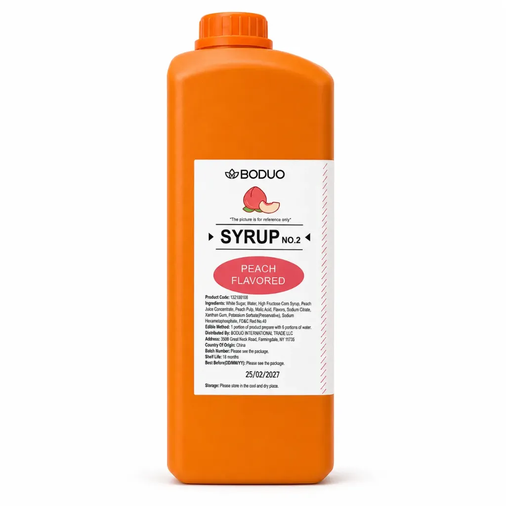 PINK PEACH FLAVORED SYRUP 水蜜桃味糖浆(NY) | 2L x 8 bottles / Carton