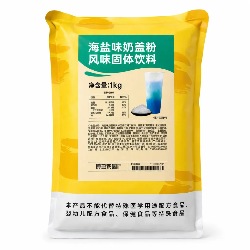 [130200093] SEA SALT CREAM TOP POWDER 海盐奶盖粉固体饮料（博多家园) | 1kg x 15 bag / Carton