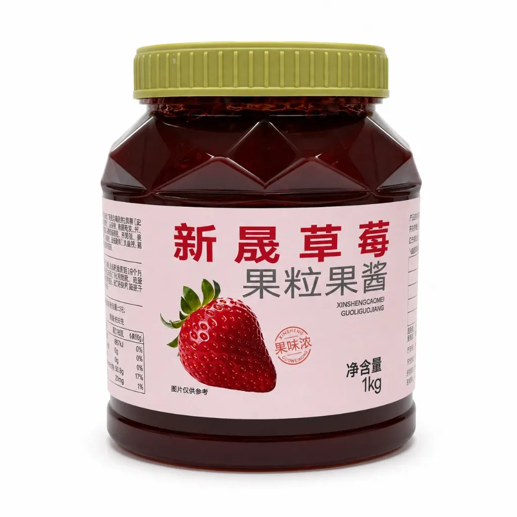 [130300232] STRAWBERRY CUBES JAM 新晟草莓果粒果酱 | 1kg x 12 jars / Carton