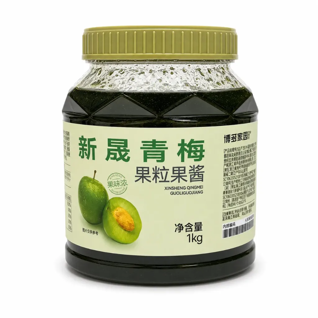 [130300205] XINSHENG GREEN PLUM CUBES JAM 新晟青梅果酱 | 1kg x 12 jars / Carton
